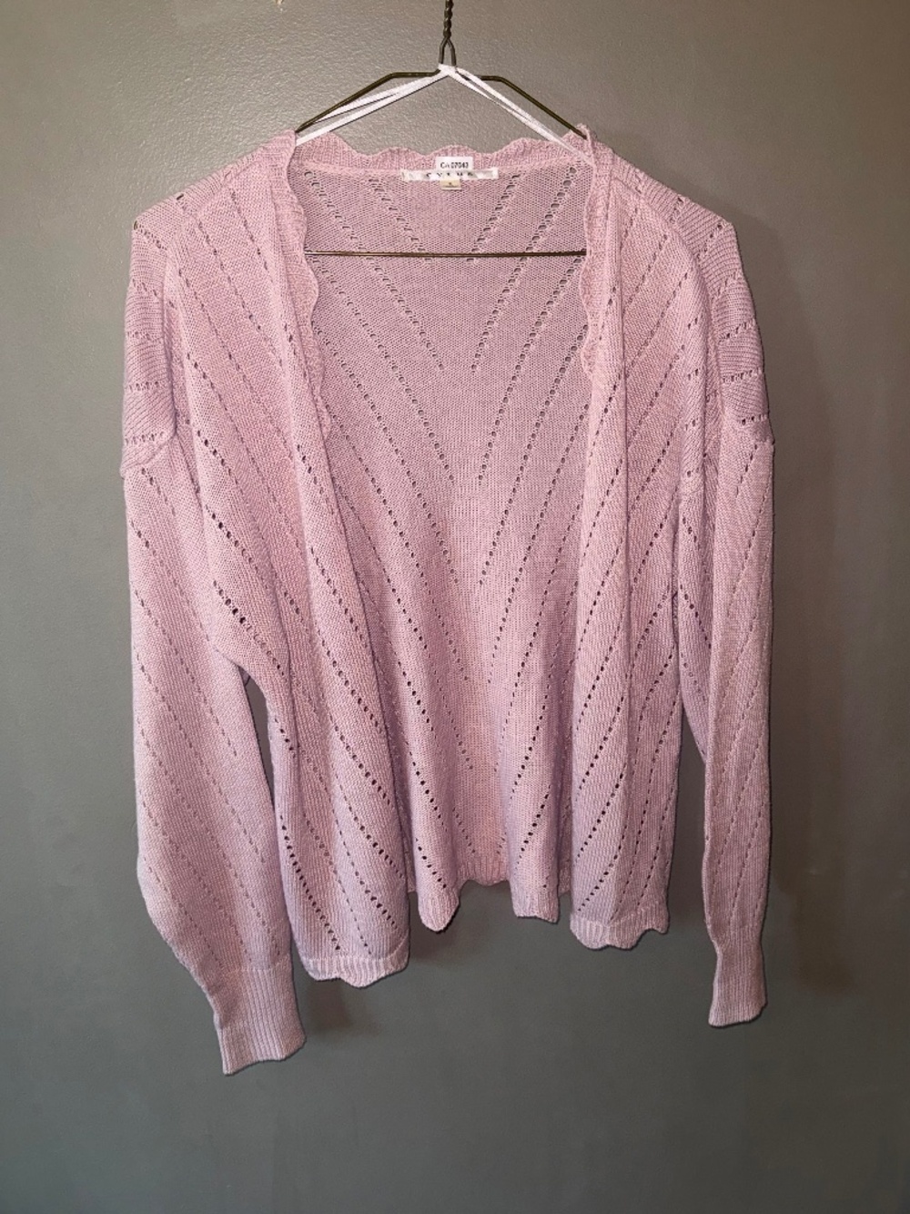 Cyrus "Pink V-Neck Knit Cardigan"